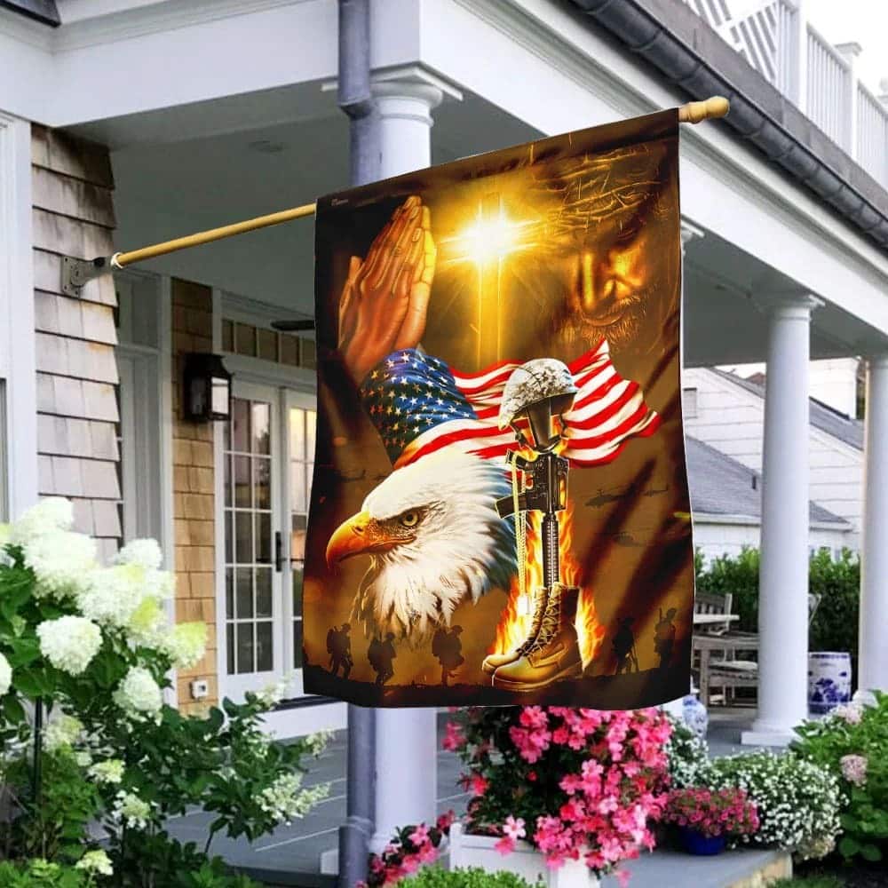 Home Of The Free Because Of The Brave Jesus Patriotism Christian Garden Flag