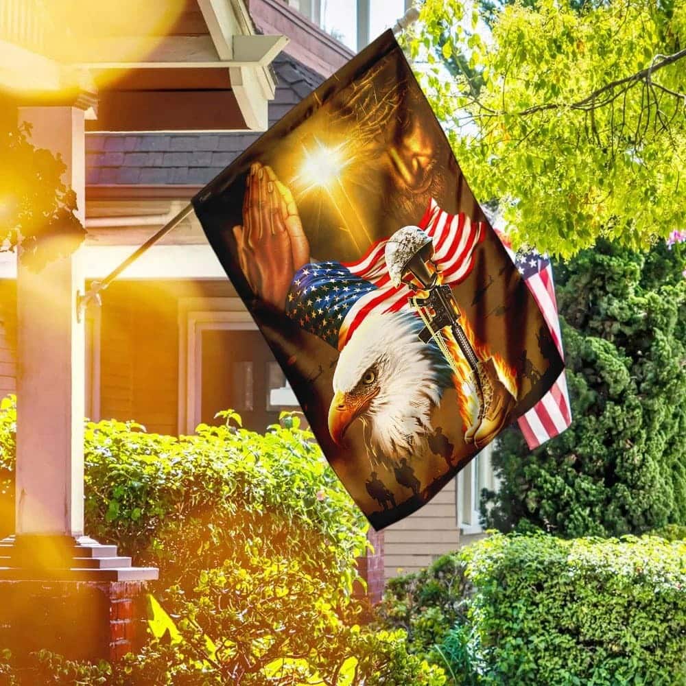 Home Of The Free Because Of The Brave Jesus Patriotism Christian Garden Flag