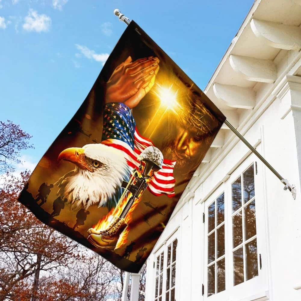 Home Of The Free Because Of The Brave Jesus Patriotism Christian Garden Flag