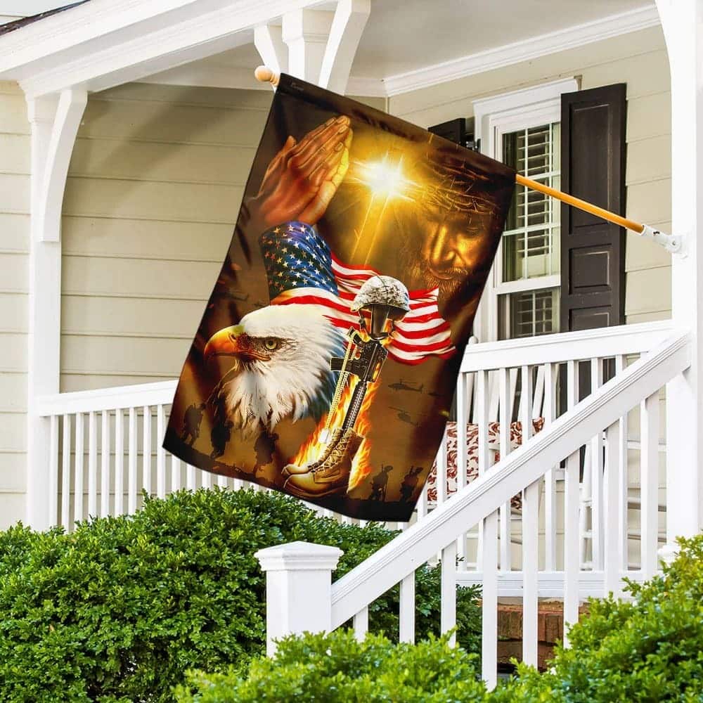 Home Of The Free Because Of The Brave Jesus Patriotism Christian Garden Flag