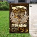 I Need Jesus Christian Cross Angel Wings Garden Flag