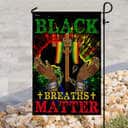 Black Breaths Matter Christian Cross Christian Garden Flag Black Breaths Matter Christian Cross Christian Garden Flag
