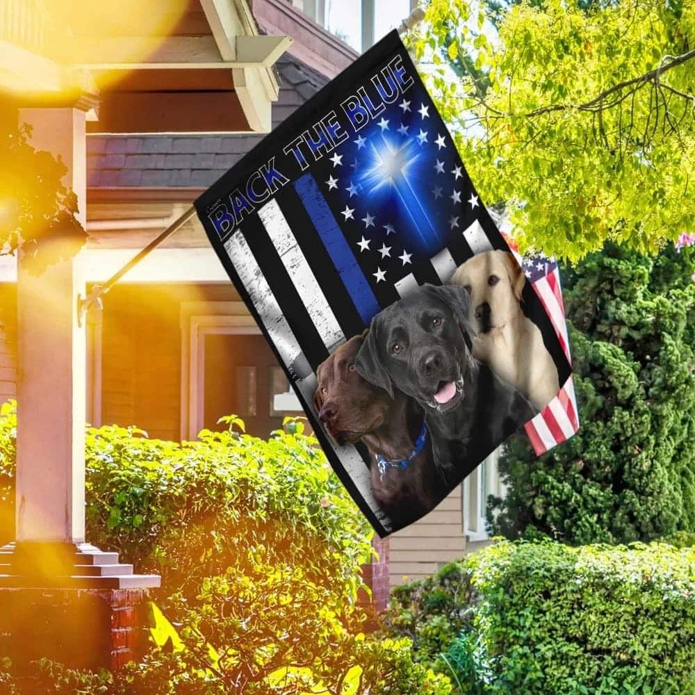 Beagle Back The Blue Christian Cross Christian Garden Flag