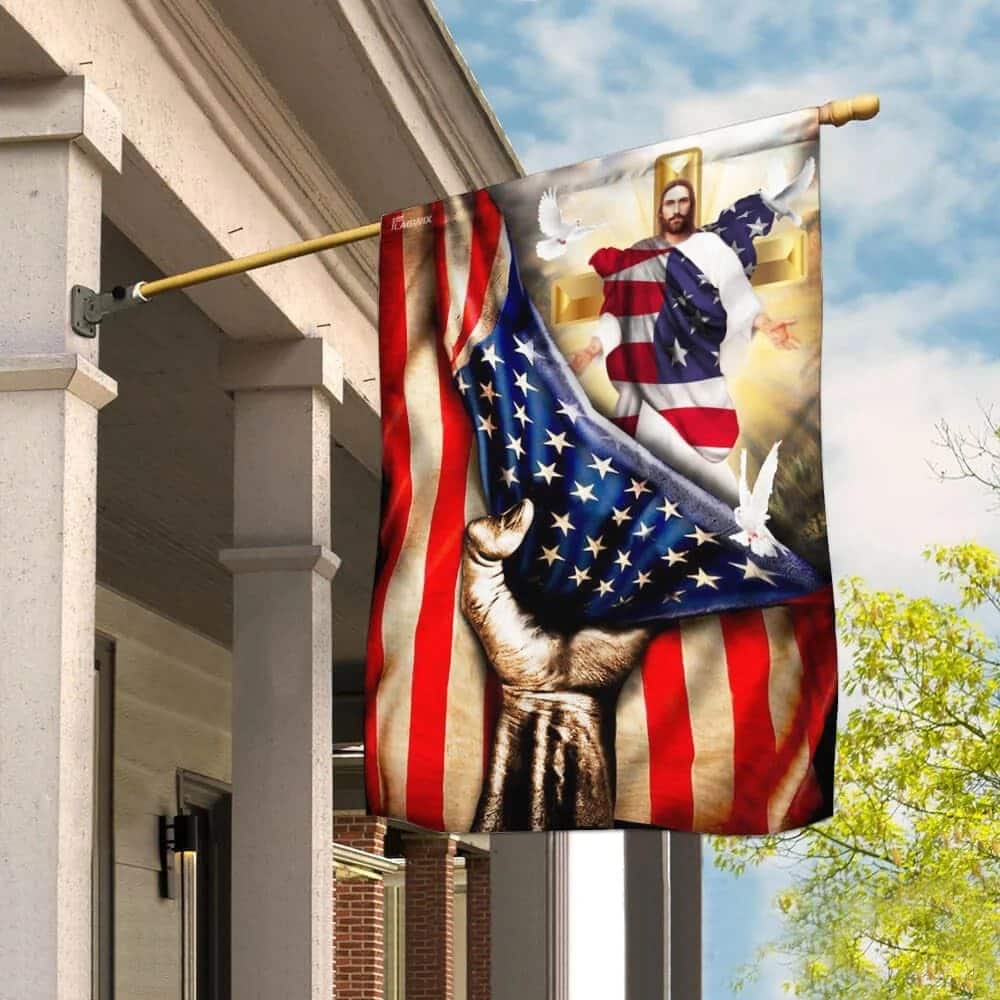 Christian Cross God Bless America Christian Religious Garden Flag Christian Cross God Bless America Christian Religious Garden Flag