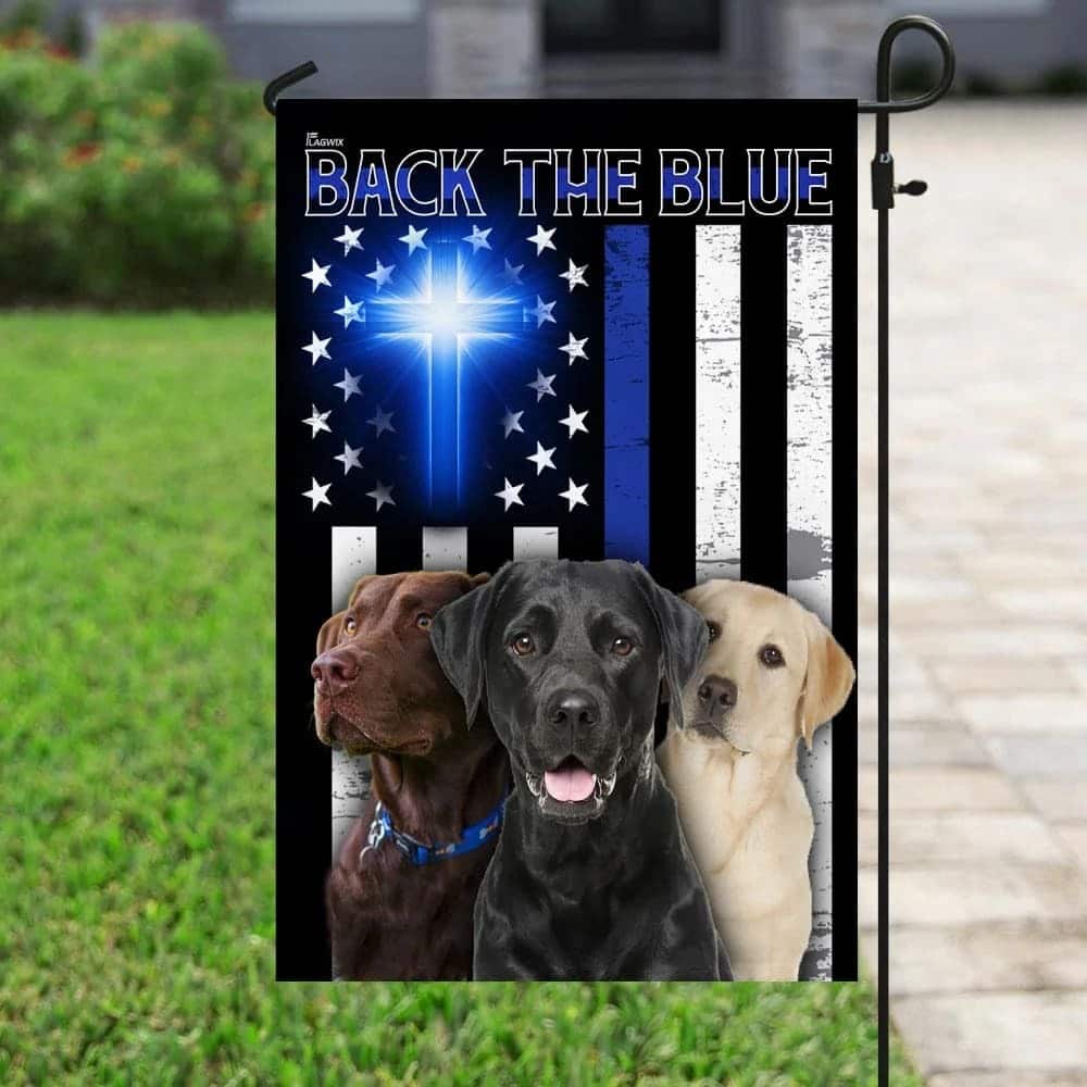 Beagle Back The Blue Christian Cross Christian Garden Flag
