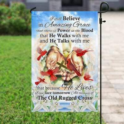 All Because Of The Old Rugged Cross Jesus Cardinal Christian Religious Garden Flag