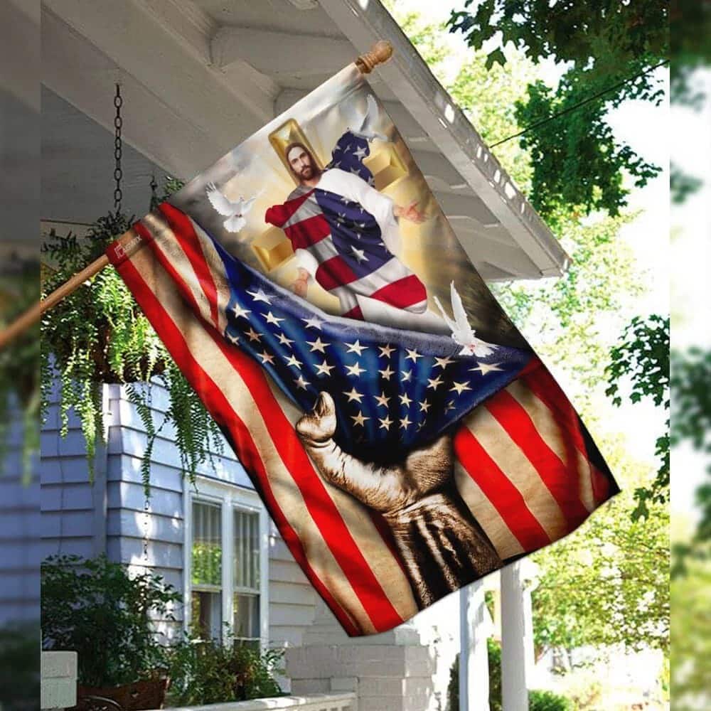 Christian Cross God Bless America Christian Religious Garden Flag Christian Cross God Bless America Christian Religious Garden Flag