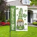 Welcome St Patrick's Day Gnomes Saint Gnomes Religious St Patrick's Day Garden Flag Gift