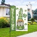 Welcome St Patrick's Day Gnomes Saint Gnomes Religious St Patrick's Day Garden Flag Gift