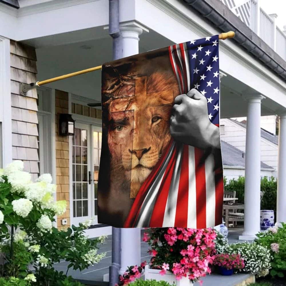 Jesus Is Risen Lion American US Christian Religious Garden Flag Jesus Is Risen Lion American US Christian Religious Garden Flag