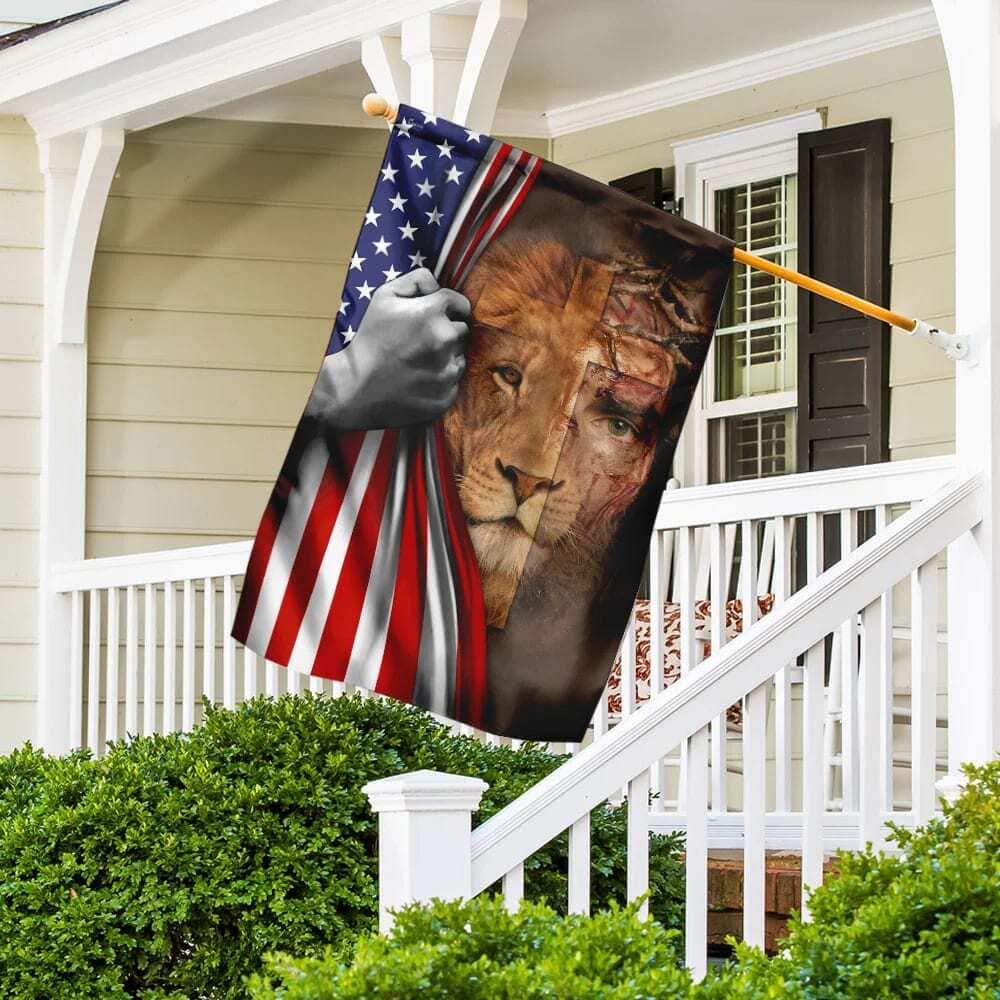 Jesus Is Risen Lion American US Christian Religious Garden Flag Jesus Is Risen Lion American US Christian Religious Garden Flag