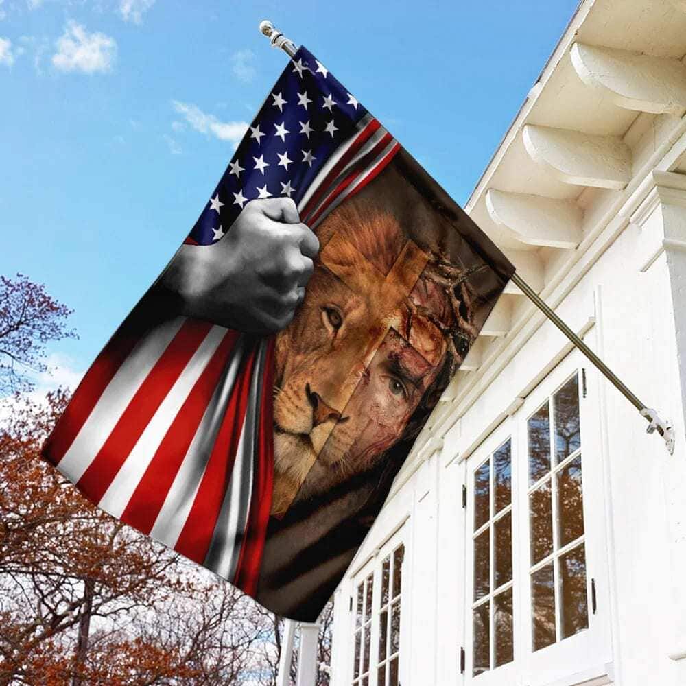 Jesus Is Risen Lion American US Christian Religious Garden Flag Jesus Is Risen Lion American US Christian Religious Garden Flag