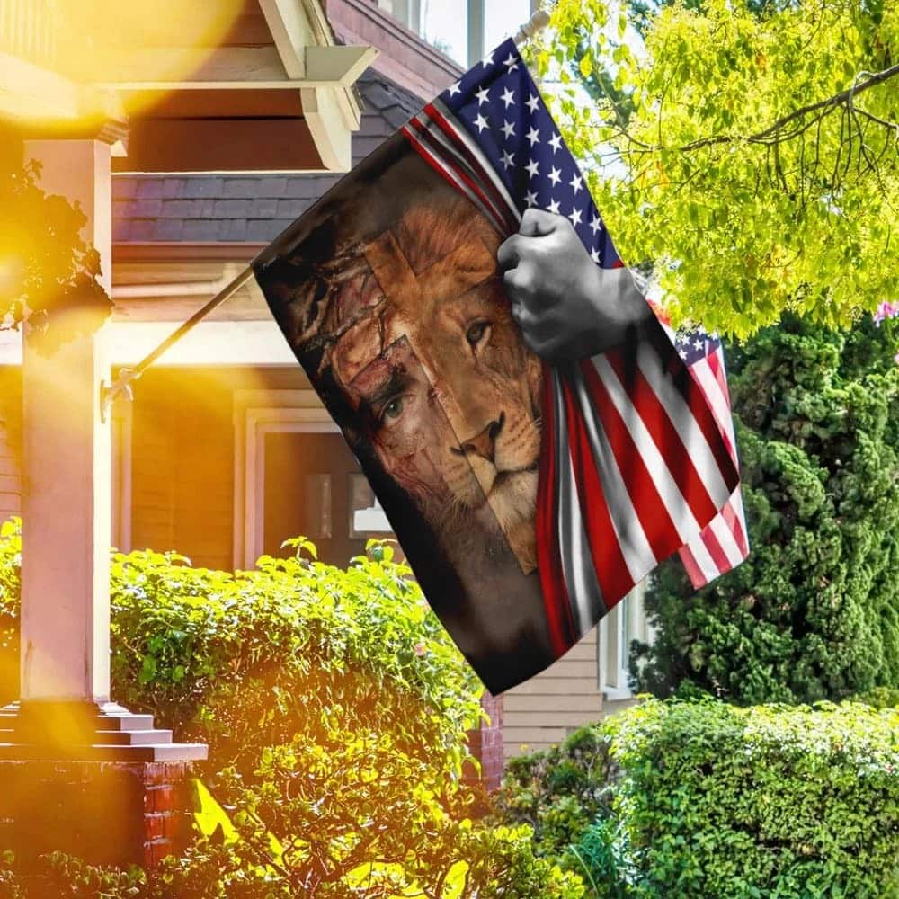 Jesus Is Risen Lion American US Christian Religious Garden Flag Jesus Is Risen Lion American US Christian Religious Garden Flag