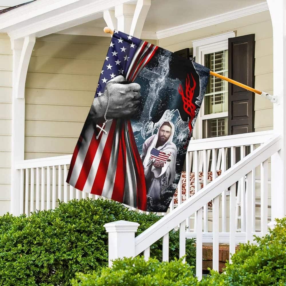 Jesus Saves God Bless America Christian Religious Garden Flag Jesus Saves God Bless America Christian Religious Garden Flag