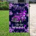 Jesus Take The Wheel Purple Truck Christian Religious Garden Flag Jesus Take The Wheel Purple Truck Christian Religious Garden Flag