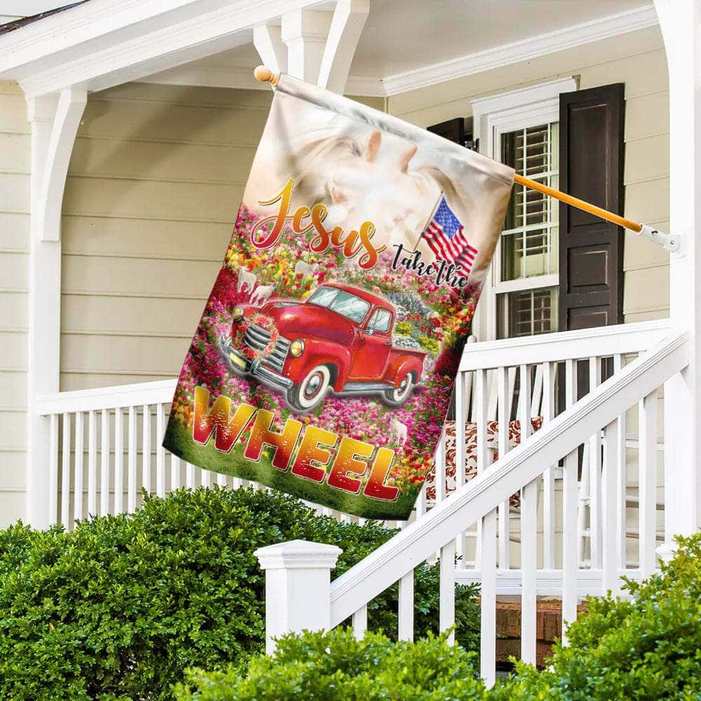 Jesus Take The Wheel God's Glory Christian Religious Garden Flag