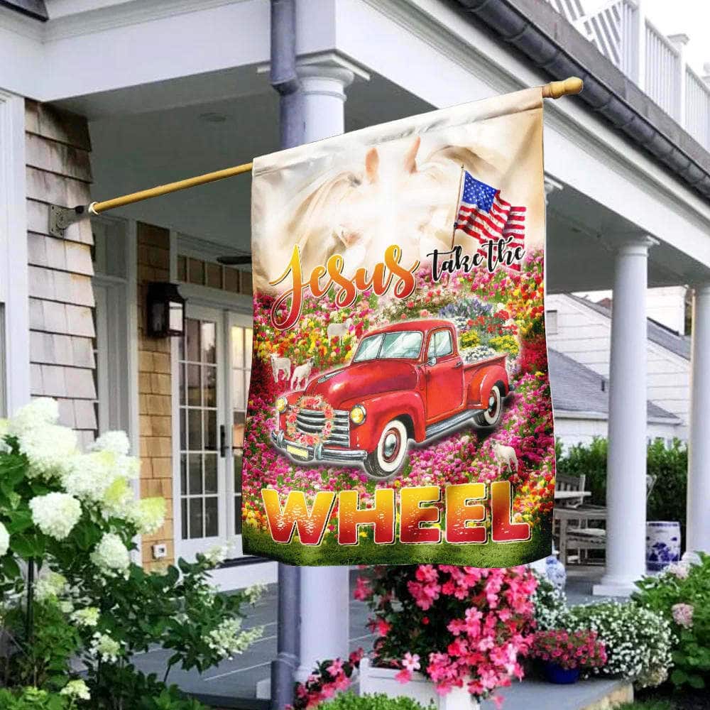 Jesus Take The Wheel God's Glory Christian Religious Garden Flag Jesus Take The Wheel God's Glory Christian Religious Garden Flag