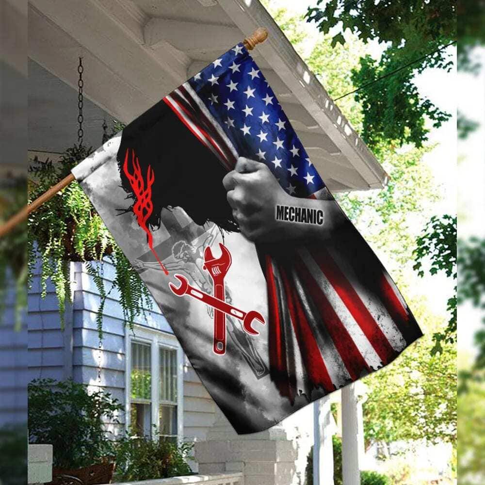 Proud Mechanic Jesus Christ Christian Religious Garden Flag Proud Mechanic Jesus Christ Christian Religious Garden Flag
