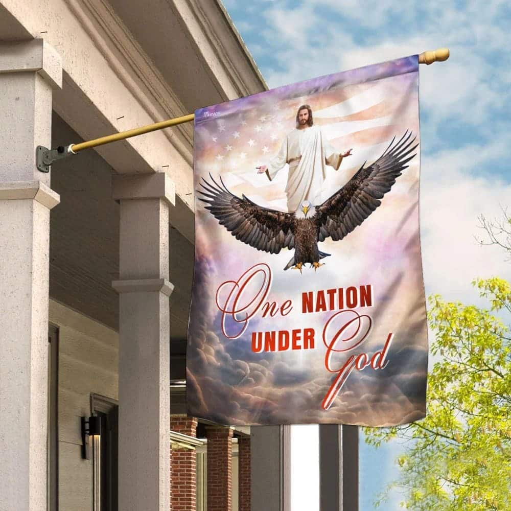 One Nation Under God Jesus Christian American Christian Religious Garden Flag One Nation Under God Jesus Christian American Christian Religious Garden Flag