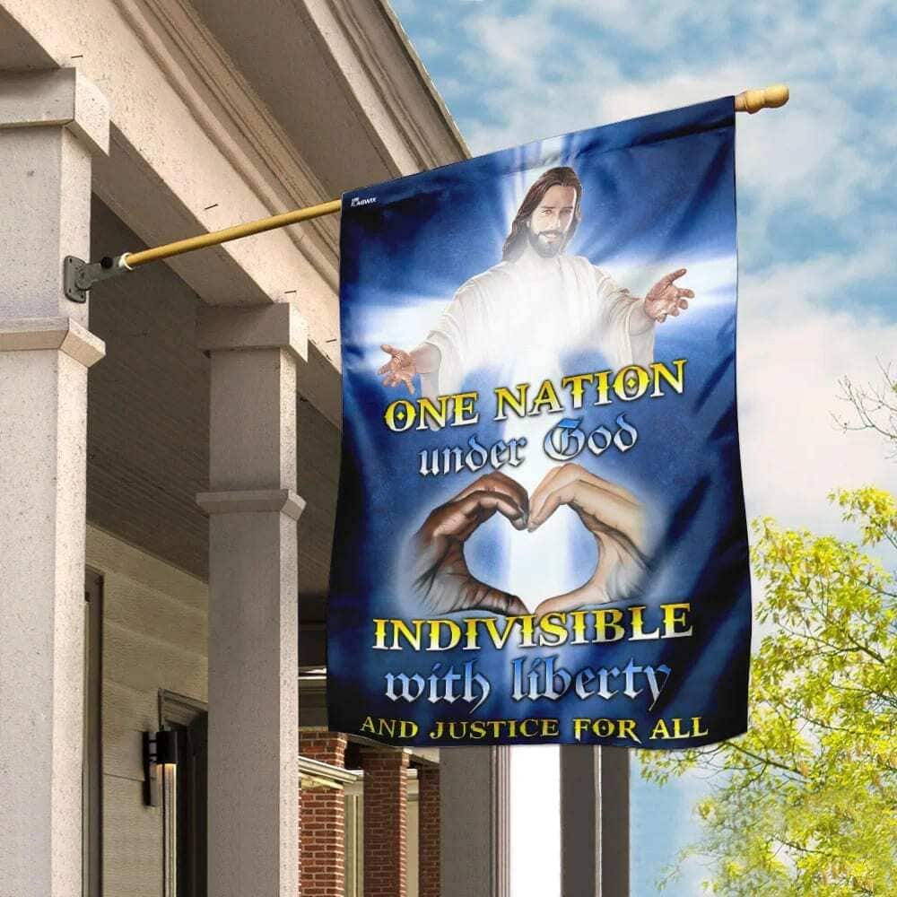 One Nation Under God Jesus Christ Christian Religious Garden Flag