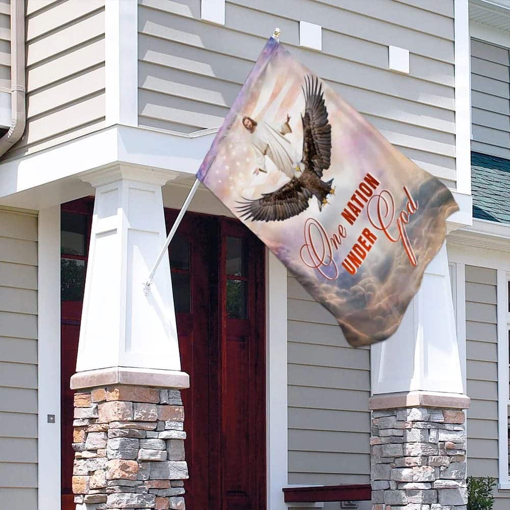 One Nation Under God Jesus Christian American Christian Religious Garden Flag