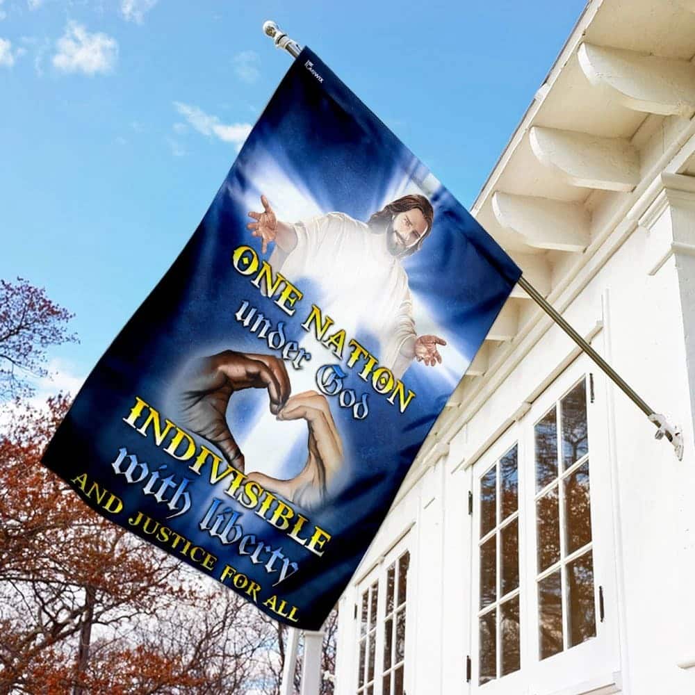 One Nation Under God Jesus Christ Christian Religious Garden Flag