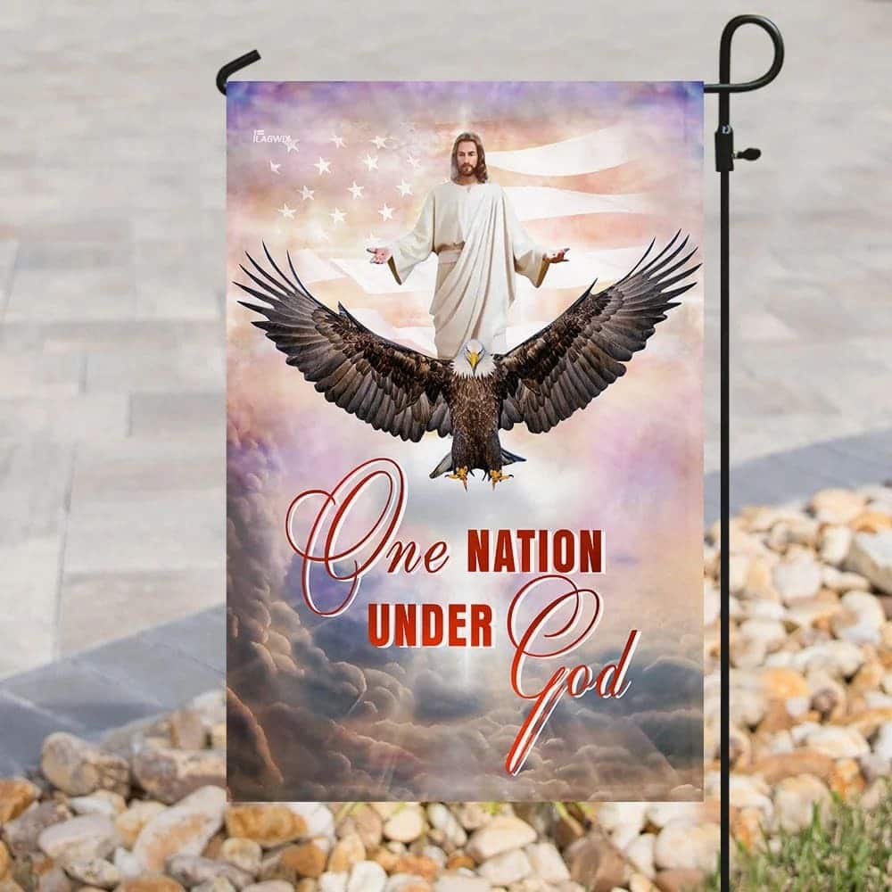 One Nation Under God Jesus Christian American Christian Religious Garden Flag One Nation Under God Jesus Christian American Christian Religious Garden Flag