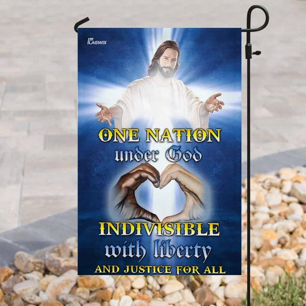 One Nation Under God Jesus Christ Christian Religious Garden Flag