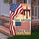 One Nation Under God Christian Cross American Christian Religious Garden Flag One Nation Under God Christian Cross American Christian Religious Garden Flag