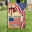 One Nation Under God Christian Cross American Christian Religious Garden Flag