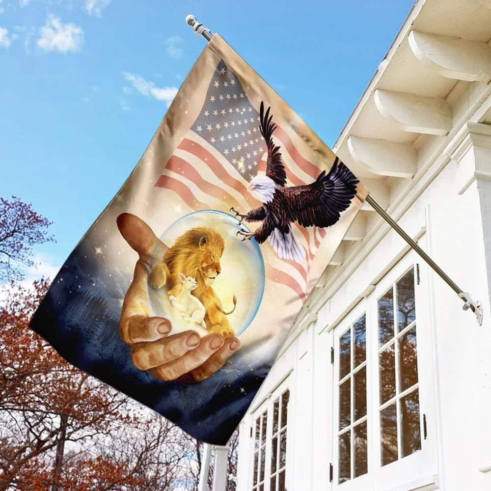 One Nation Under God American Eagle Jesus Christian Religious Garden Flag