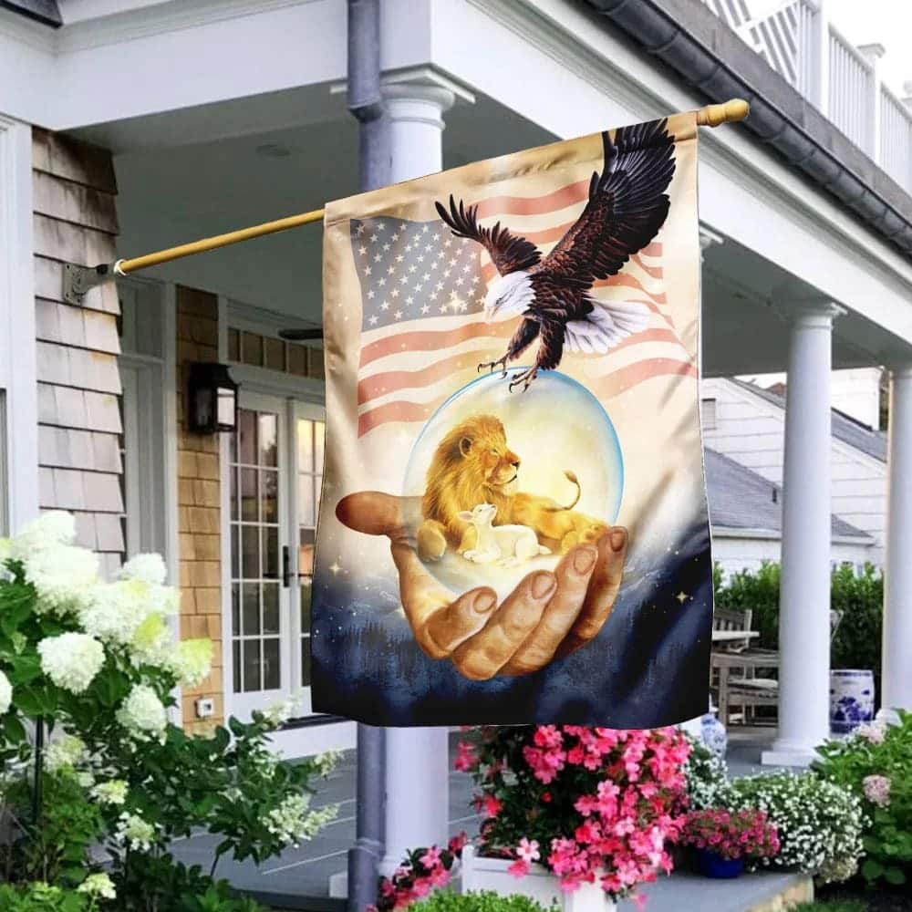 One Nation Under God American Eagle Jesus Christian Religious Garden Flag