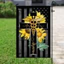 Nurse Life Sunflower Christian Cross Christian Religious Garden Flag
