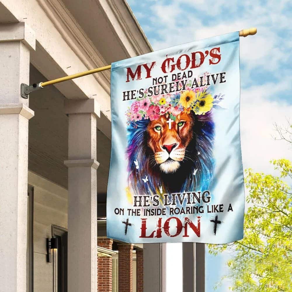 My God Not Dead Christian Lion Christian Religious Garden Flag