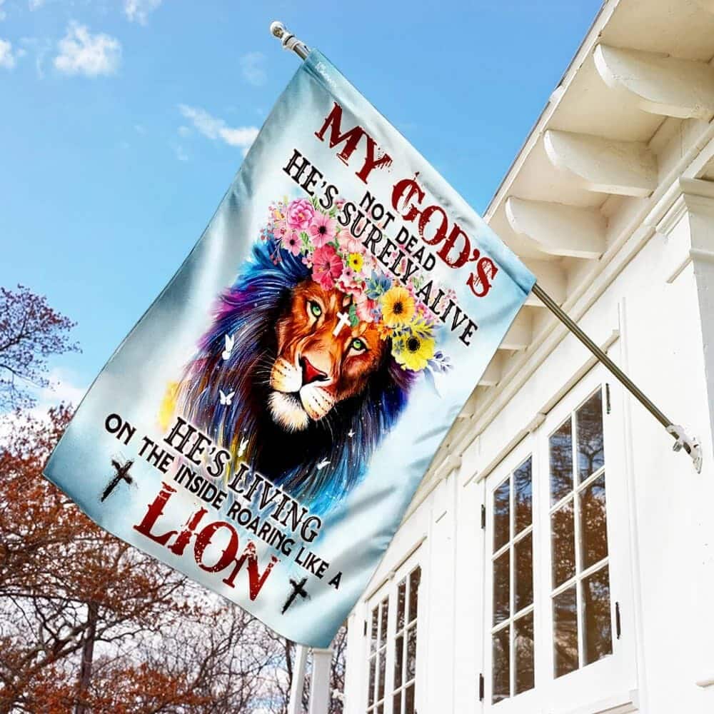 My God Not Dead Christian Lion Christian Religious Garden Flag