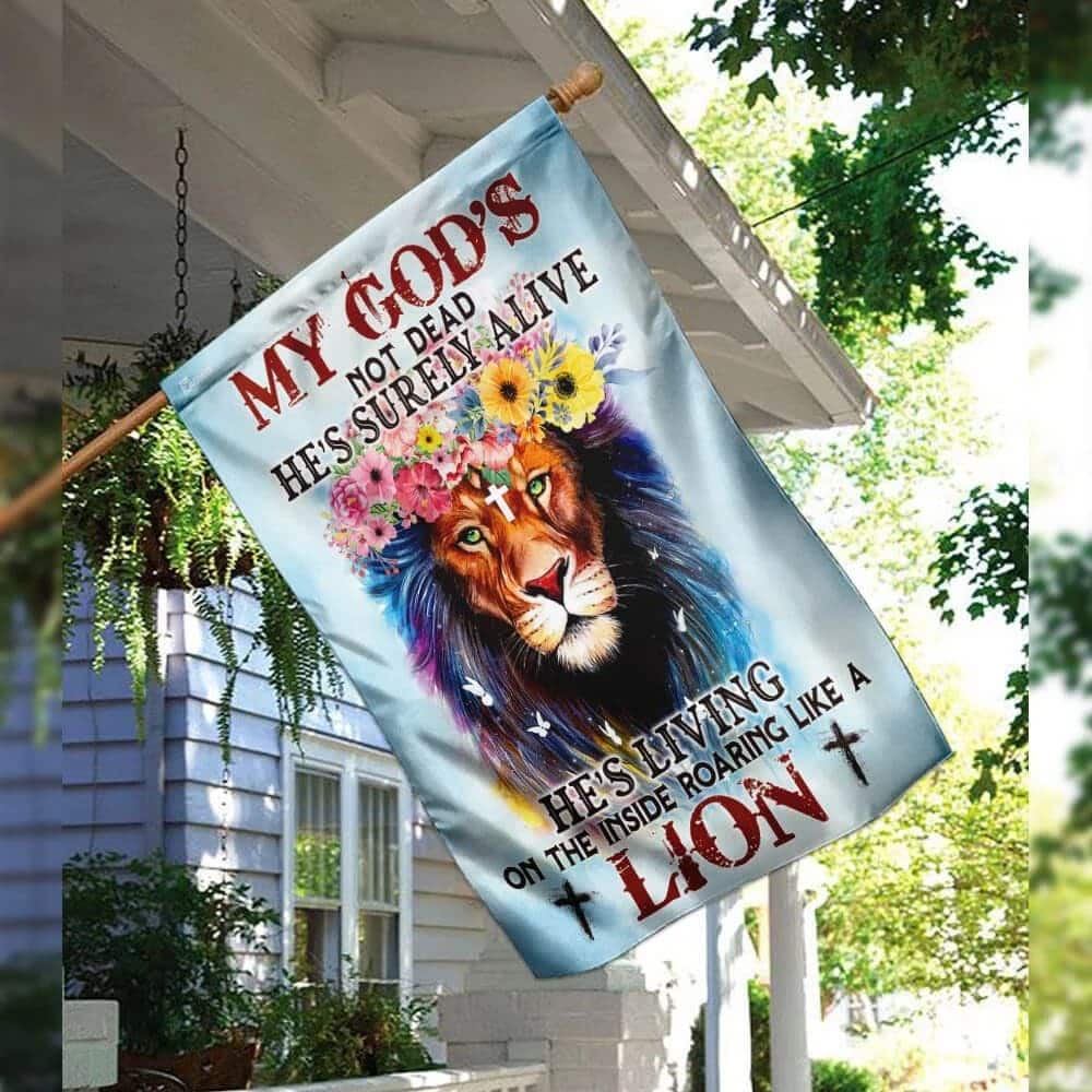 My God Not Dead Christian Lion Christian Religious Garden Flag