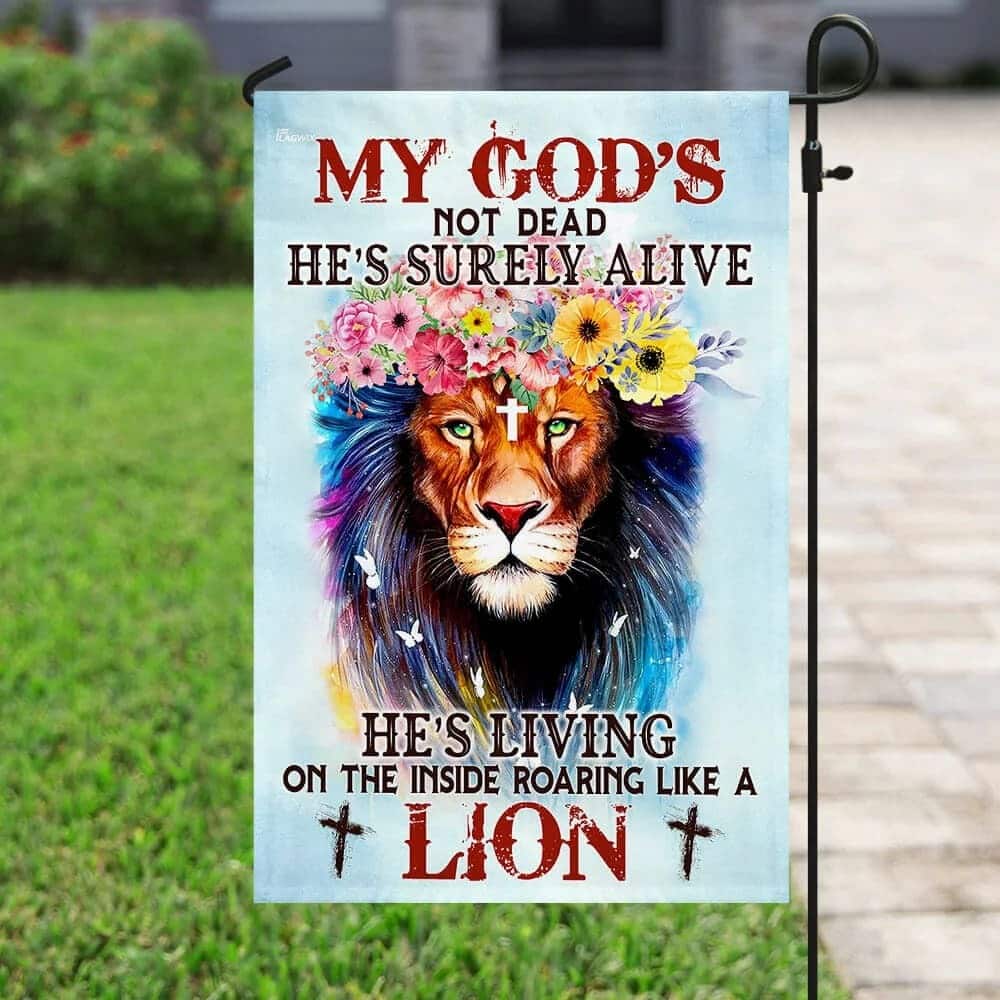 My God Not Dead Christian Lion Christian Religious Garden Flag My God Not Dead Christian Lion Christian Religious Garden Flag