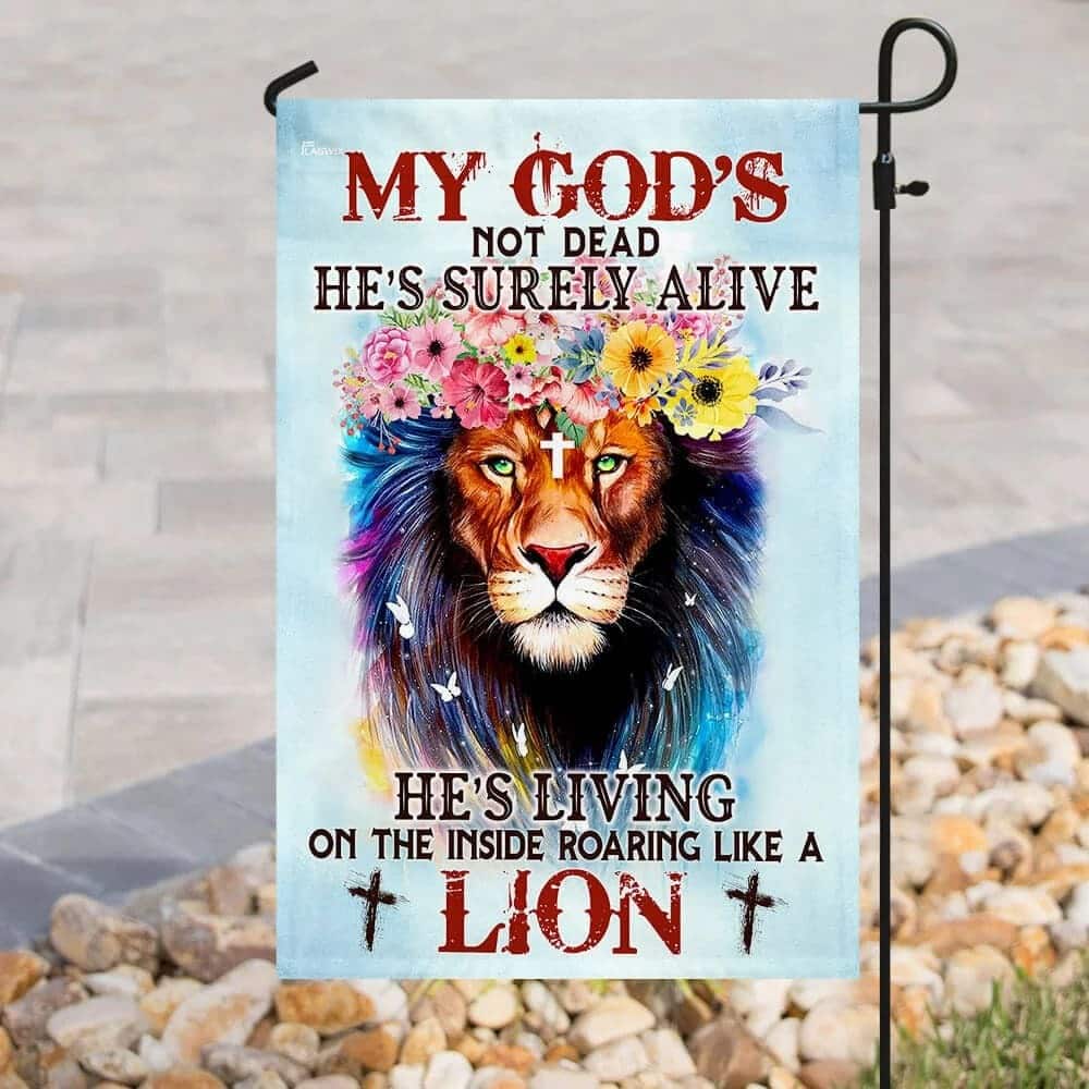 My God Not Dead Christian Lion Christian Religious Garden Flag