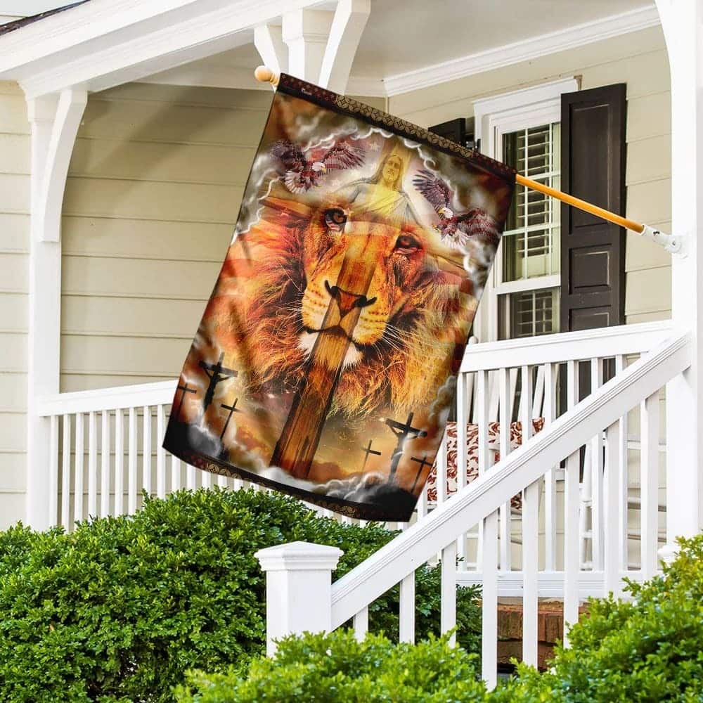 Lion Cross Jesus Christ Our Hope Christian Religious Garden Flag Lion Cross Jesus Christ Our Hope Christian Religious Garden Flag