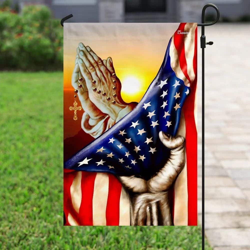 Jesus In America Patriot Christian Religious Garden Flag