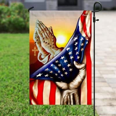 Jesus In America Patriot Christian Religious Garden Flag