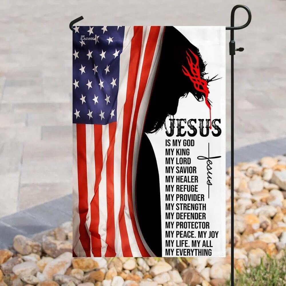 Jesus Is My God Christian Religious US Flag Garden Flag Jesus Is My God Christian Religious US Flag Garden Flag