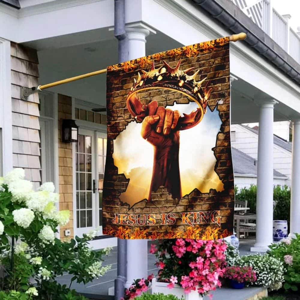 Jesus Is King Christian Religious Garden Flag Jesus Is King Christian Religious Garden Flag