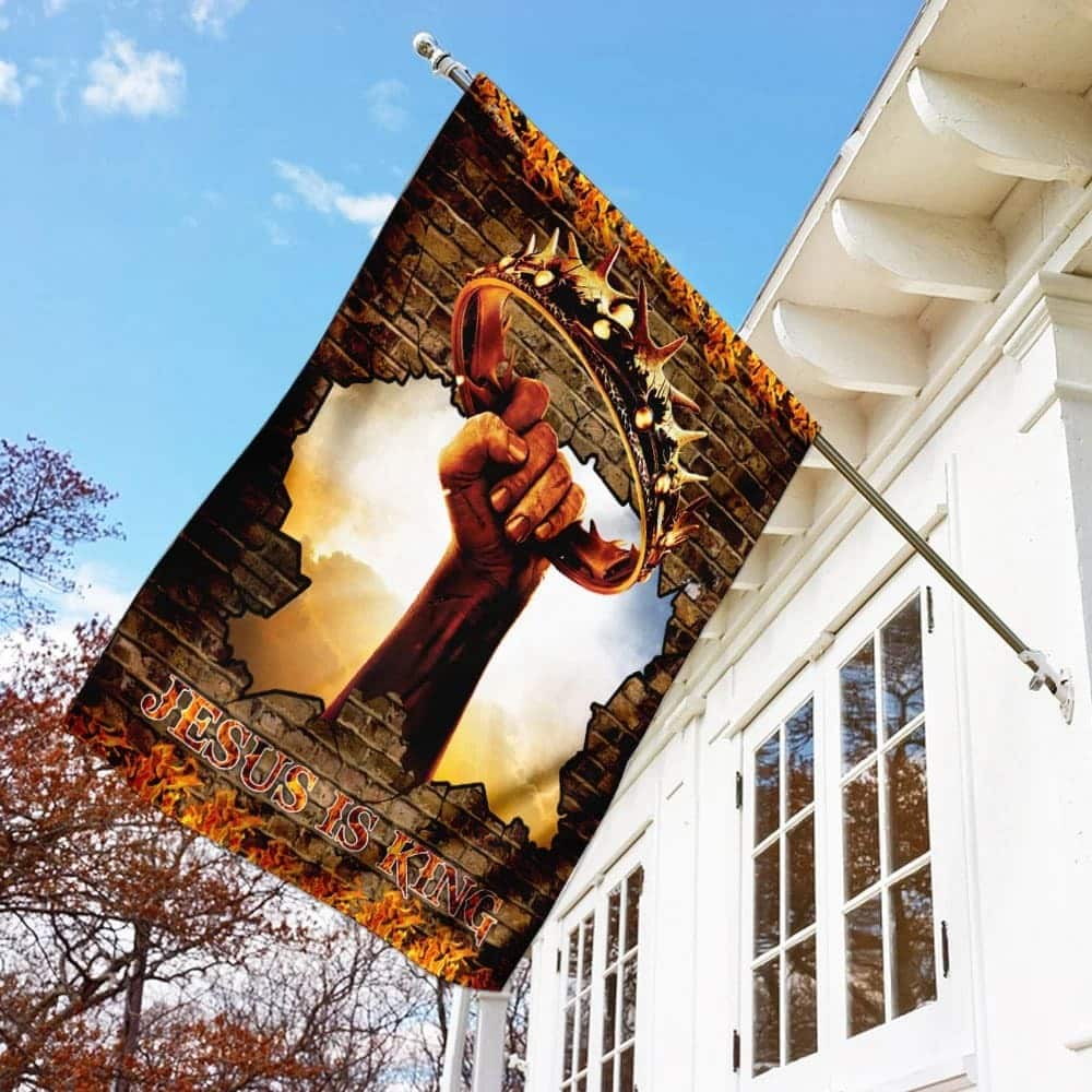 Jesus Is King Christian Religious Garden Flag Jesus Is King Christian Religious Garden Flag