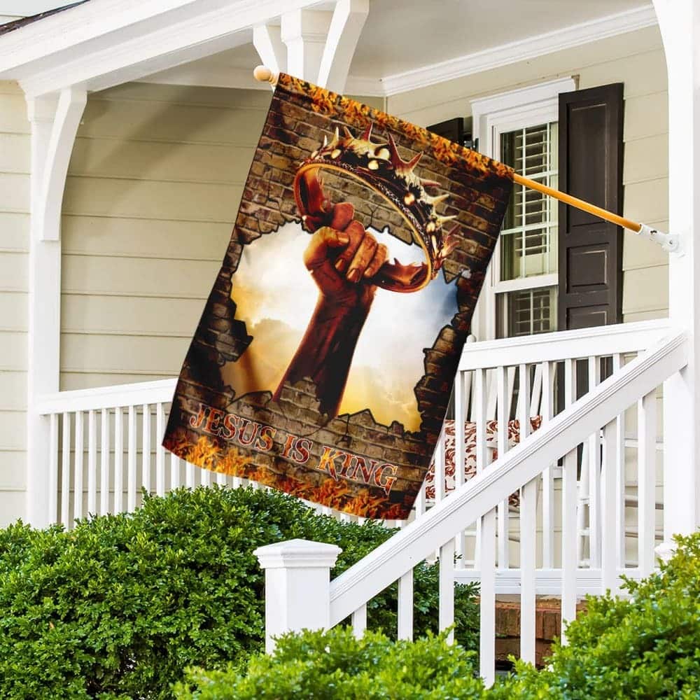 Jesus Is King Christian Religious Garden Flag