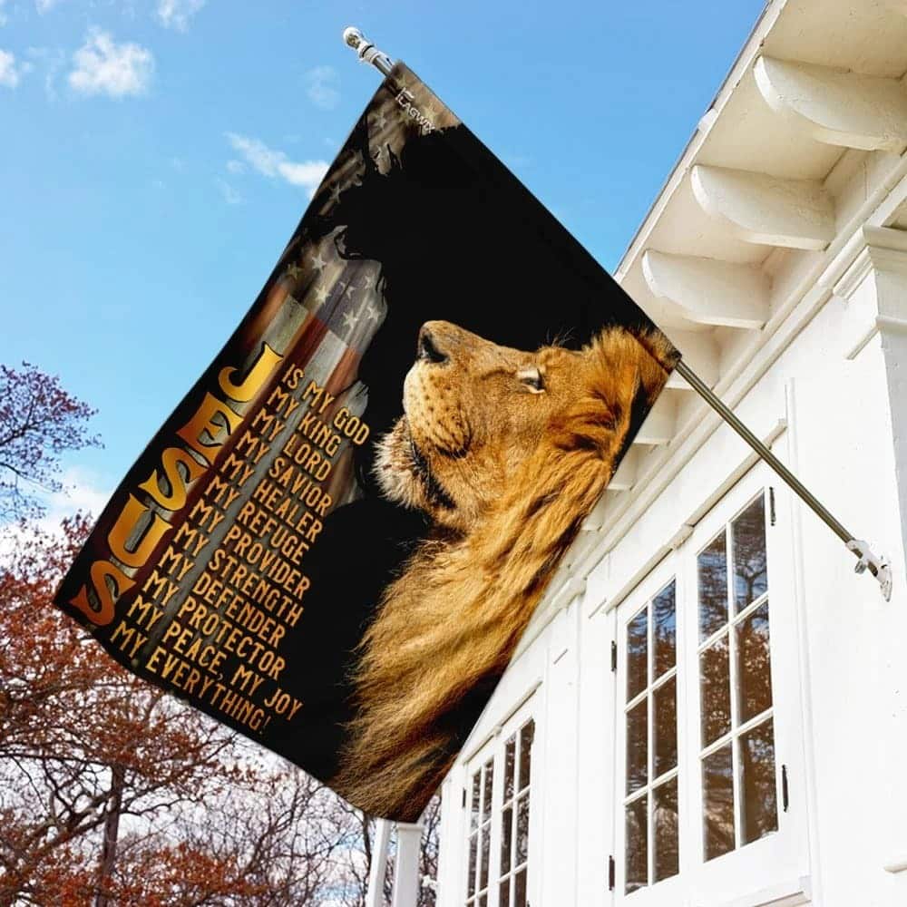 Jesus Is My Everything Christian Religious Lion Faith Garden Flag