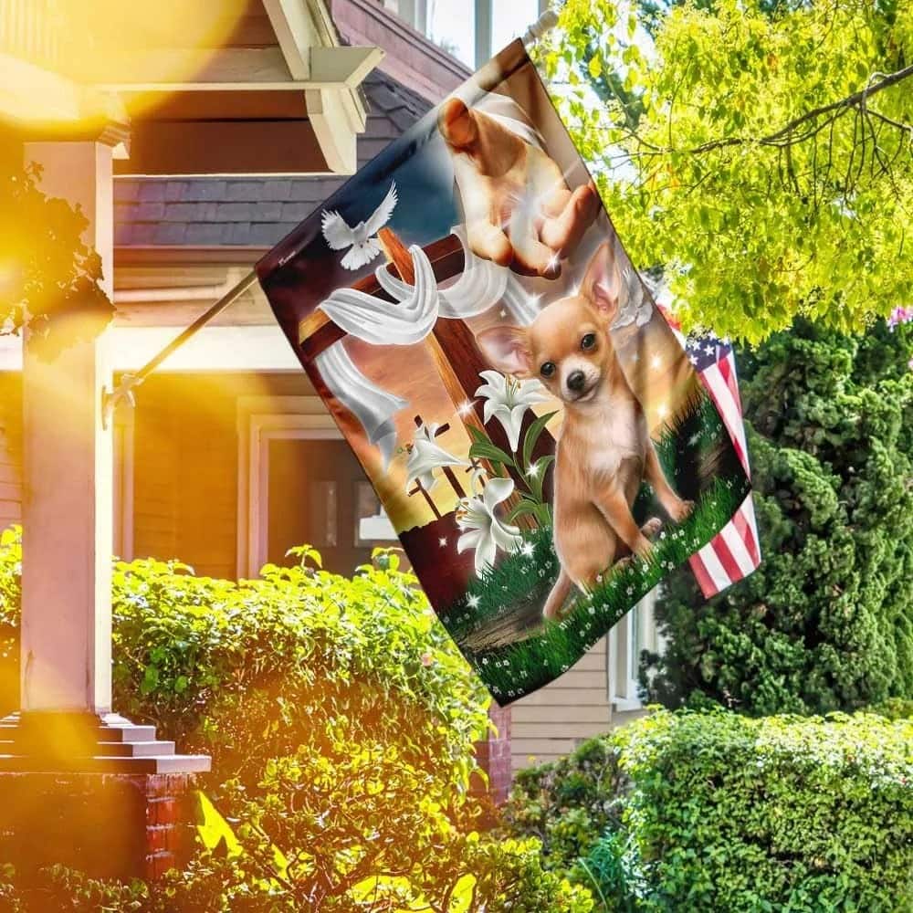 Jesus Is My Savior Chihuahua Is My Therapy Dog And Jesus Chihuahua Christian Religious Garden Flag