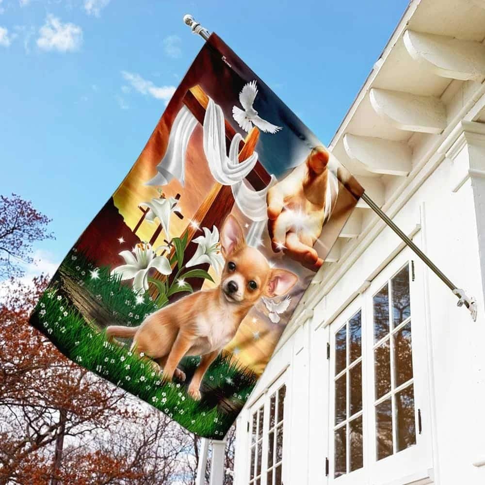 Jesus Is My Savior Chihuahua Is My Therapy Dog And Jesus Chihuahua Christian Religious Garden Flag
