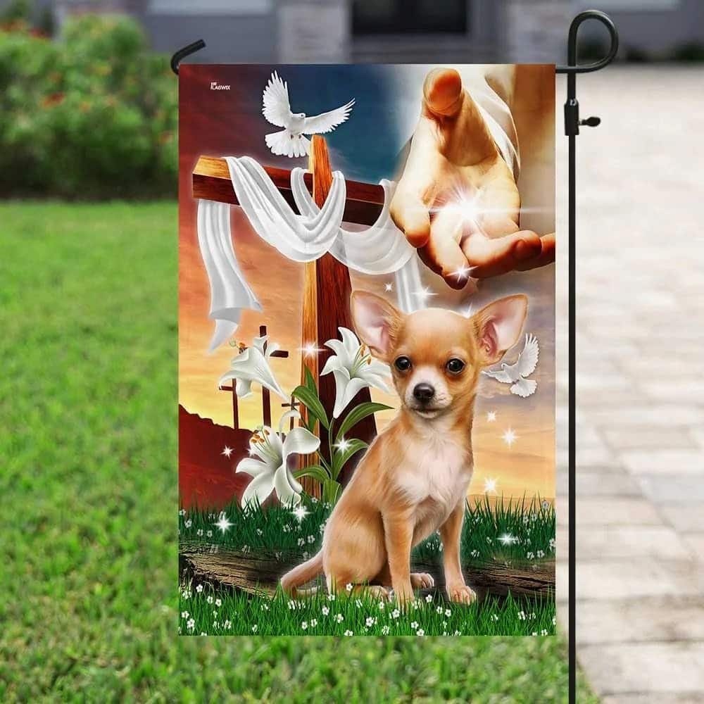 Jesus Is My Savior Chihuahua Is My Therapy Dog And Jesus Chihuahua Christian Religious Garden Flag Jesus Is My Savior Chihuahua Is My Therapy Dog And Jesus Chihuahua Christian Religious Garden Flag