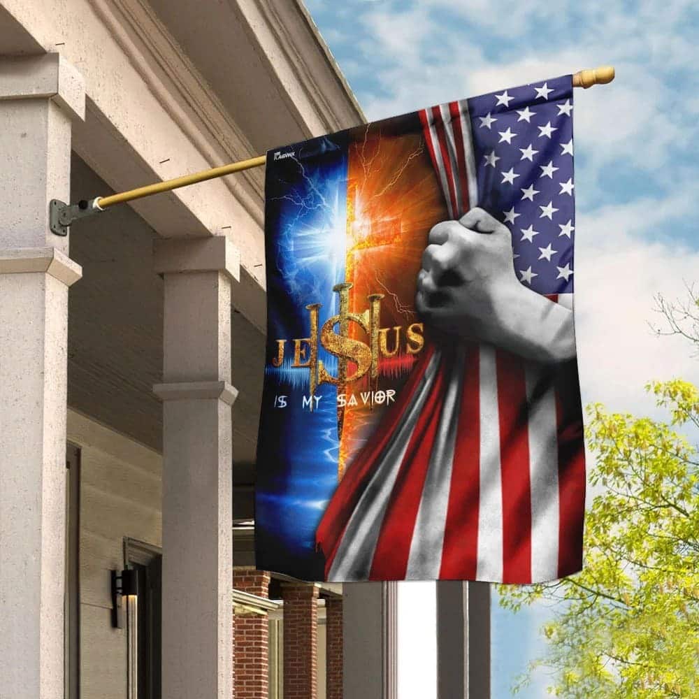 Jesus Is My Savior Cross Christian Religious Garden Flag